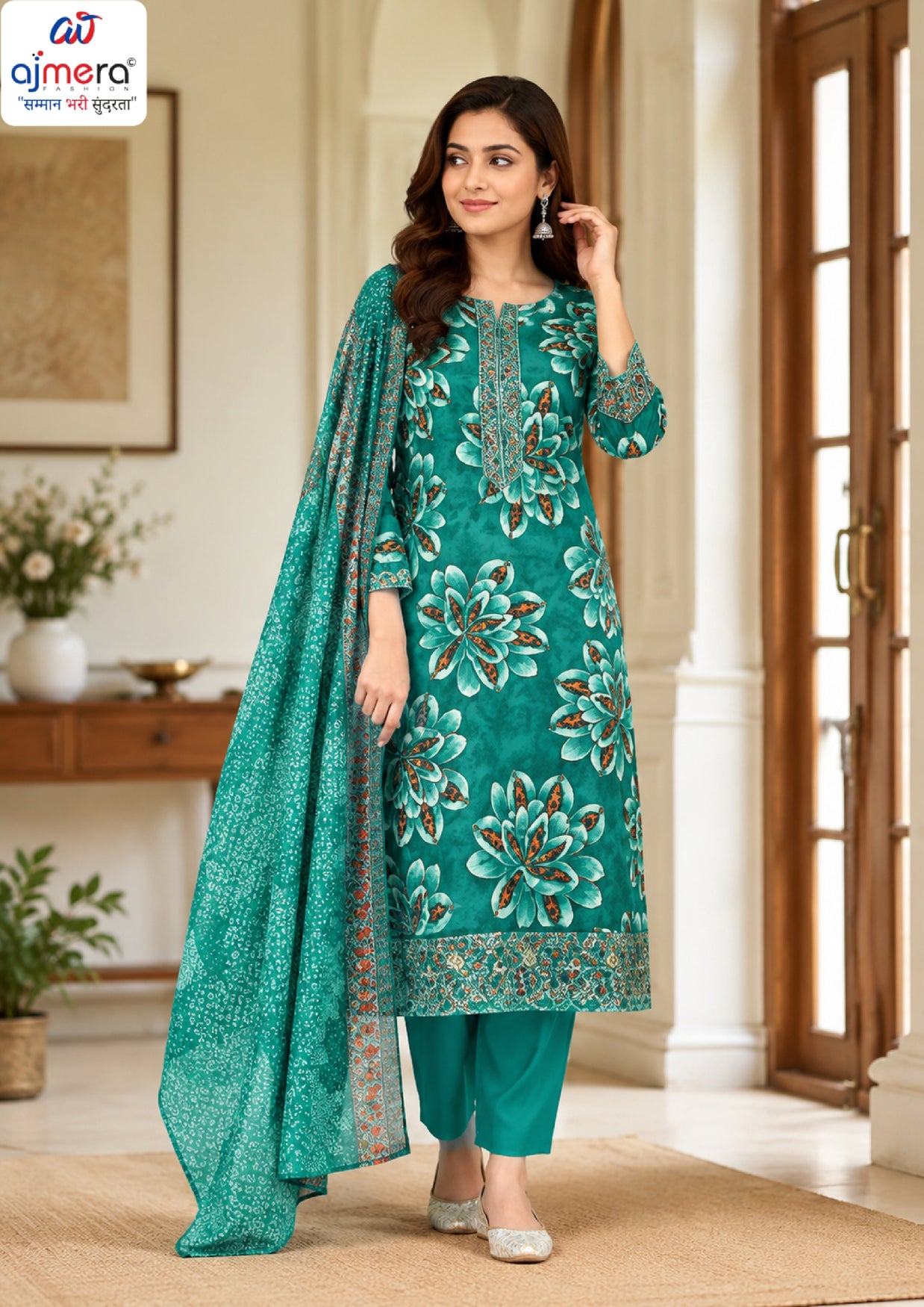 Premium Rayon Unstitched Suit Set | VAS-TURKISH-9