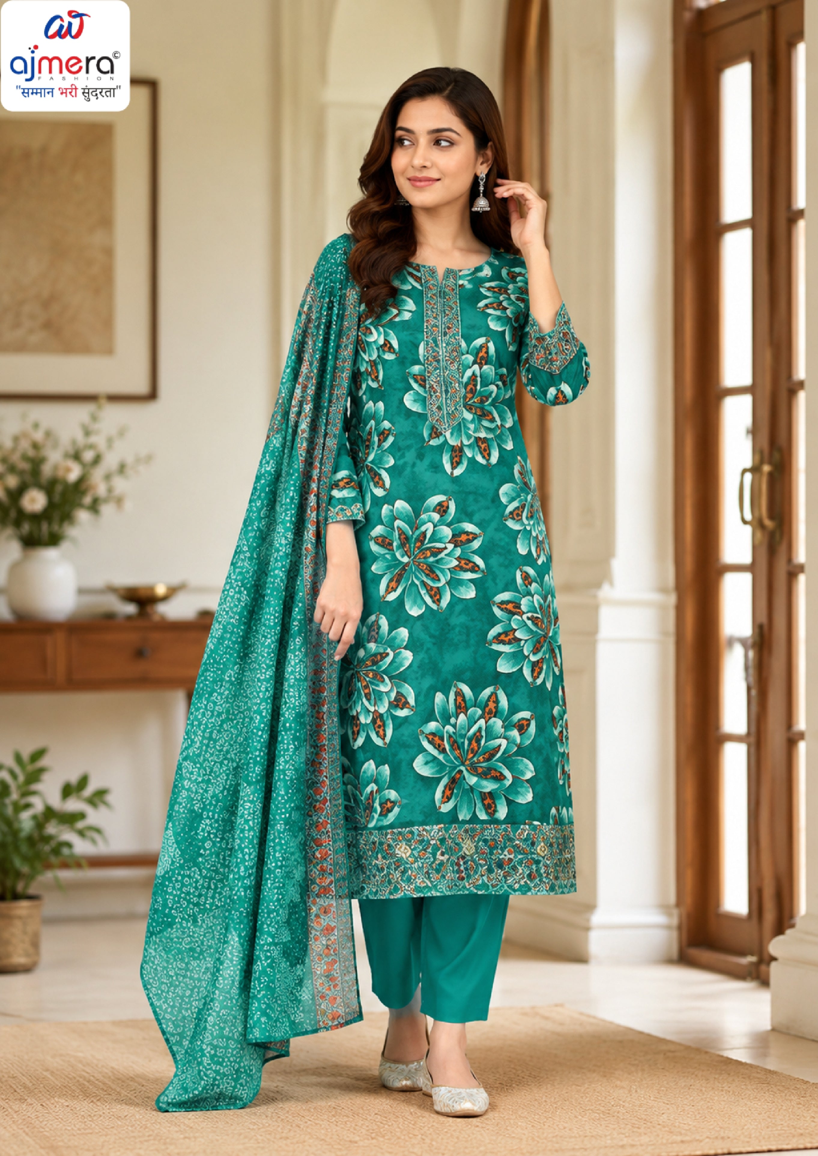 Premium Rayon Unstitched Suit Set | VAS-TURKISH-9