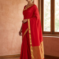 Distinctive Rapier Silk Matching Saree Without Blouse | RVR-CHULBULI
