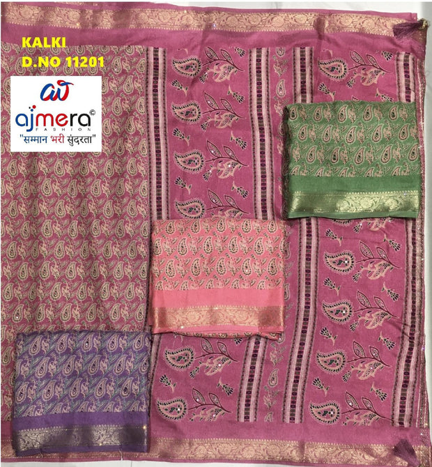 Exclusive Printed Saree with Blouse Piece for Elegant Ethnic Look  | WLN-KALKI-11201