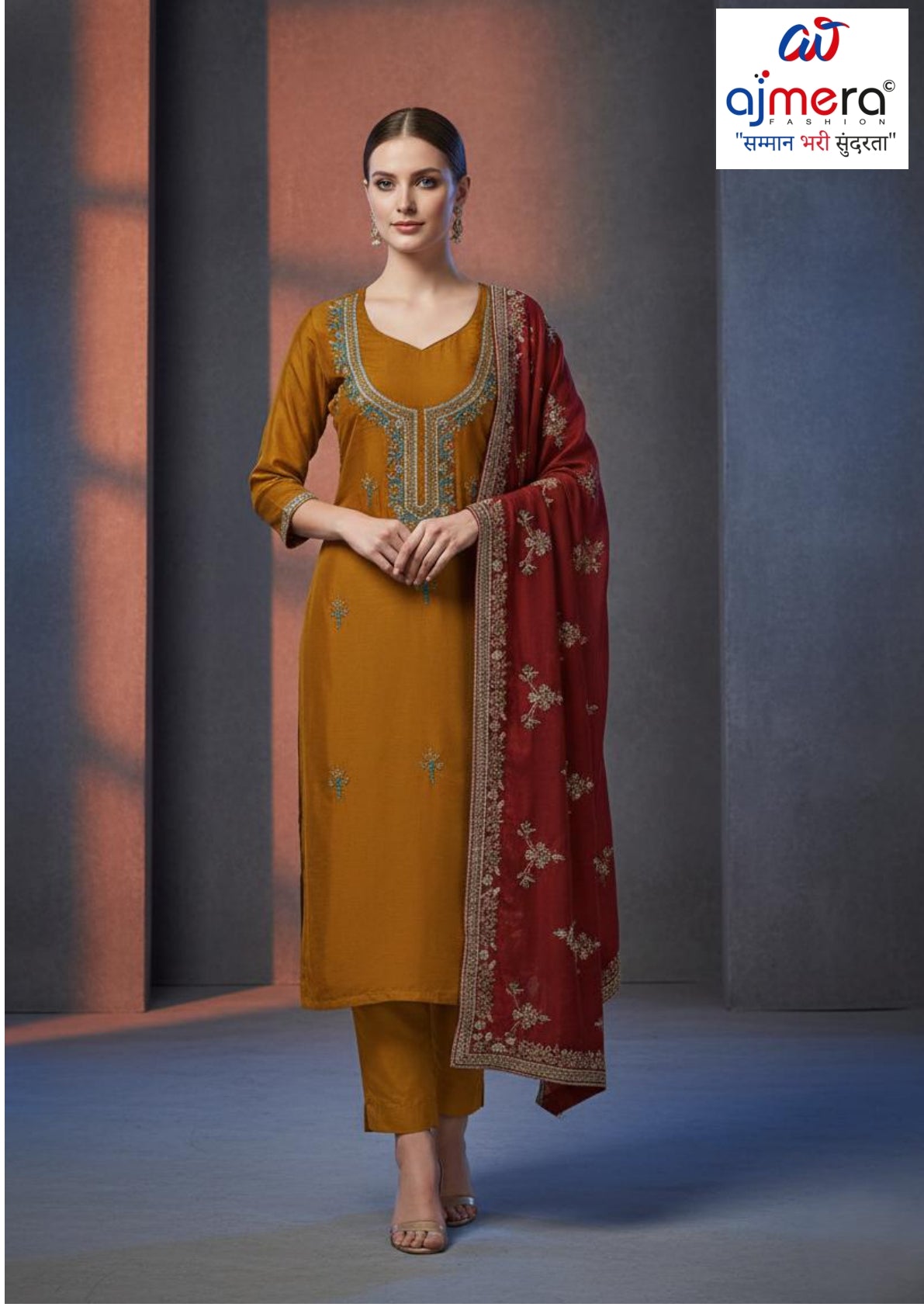 Premium Glass Organza Unstitched Suit Set | BKE-SIMRAN