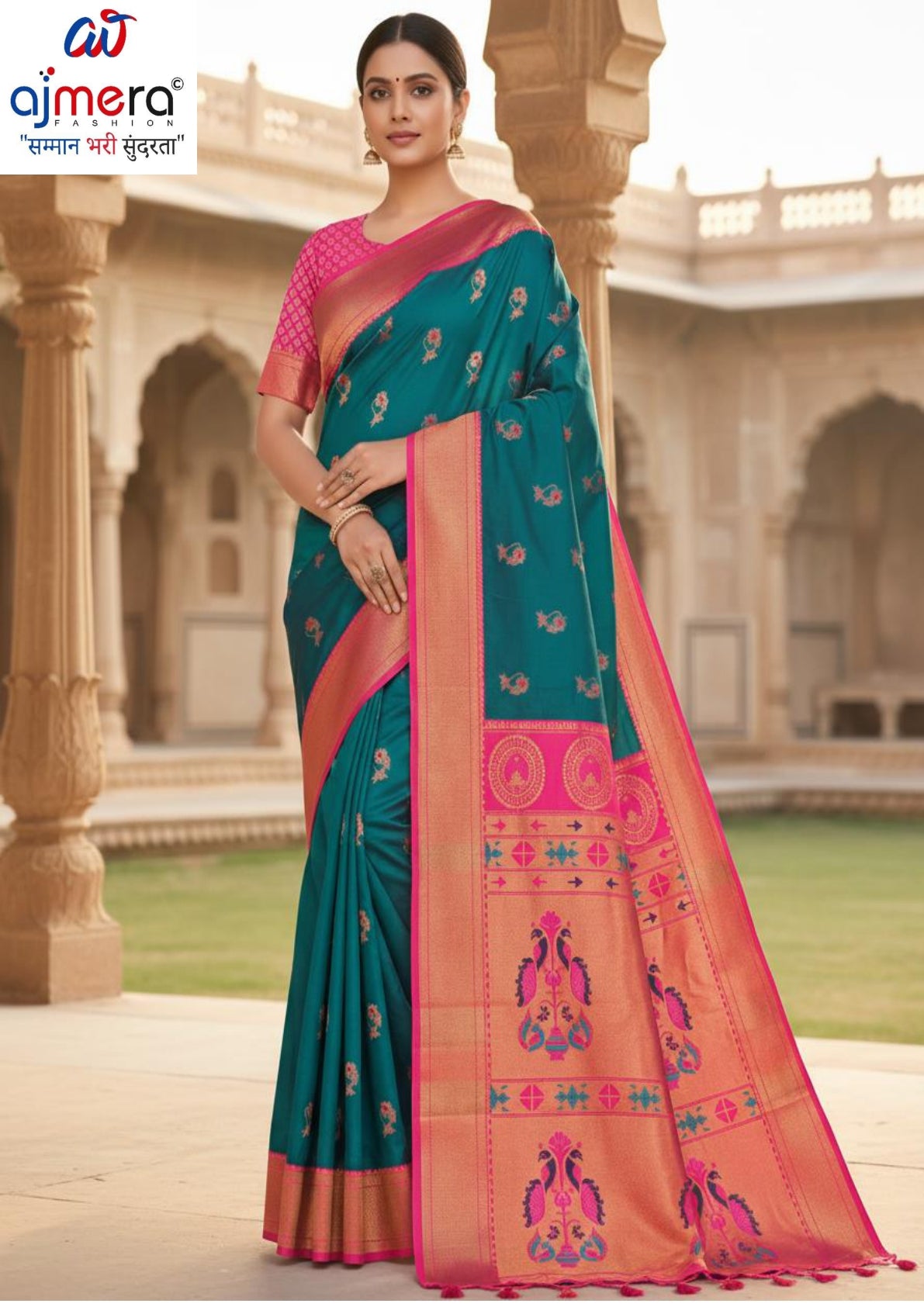 Designer Jacquard Silk Saree with Blouse Piece for Traditional Occasions | VDX-KUBER PAITHANI