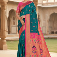Designer Jacquard Silk Saree with Blouse Piece for Traditional Occasions | VDX-KUBER PAITHANI