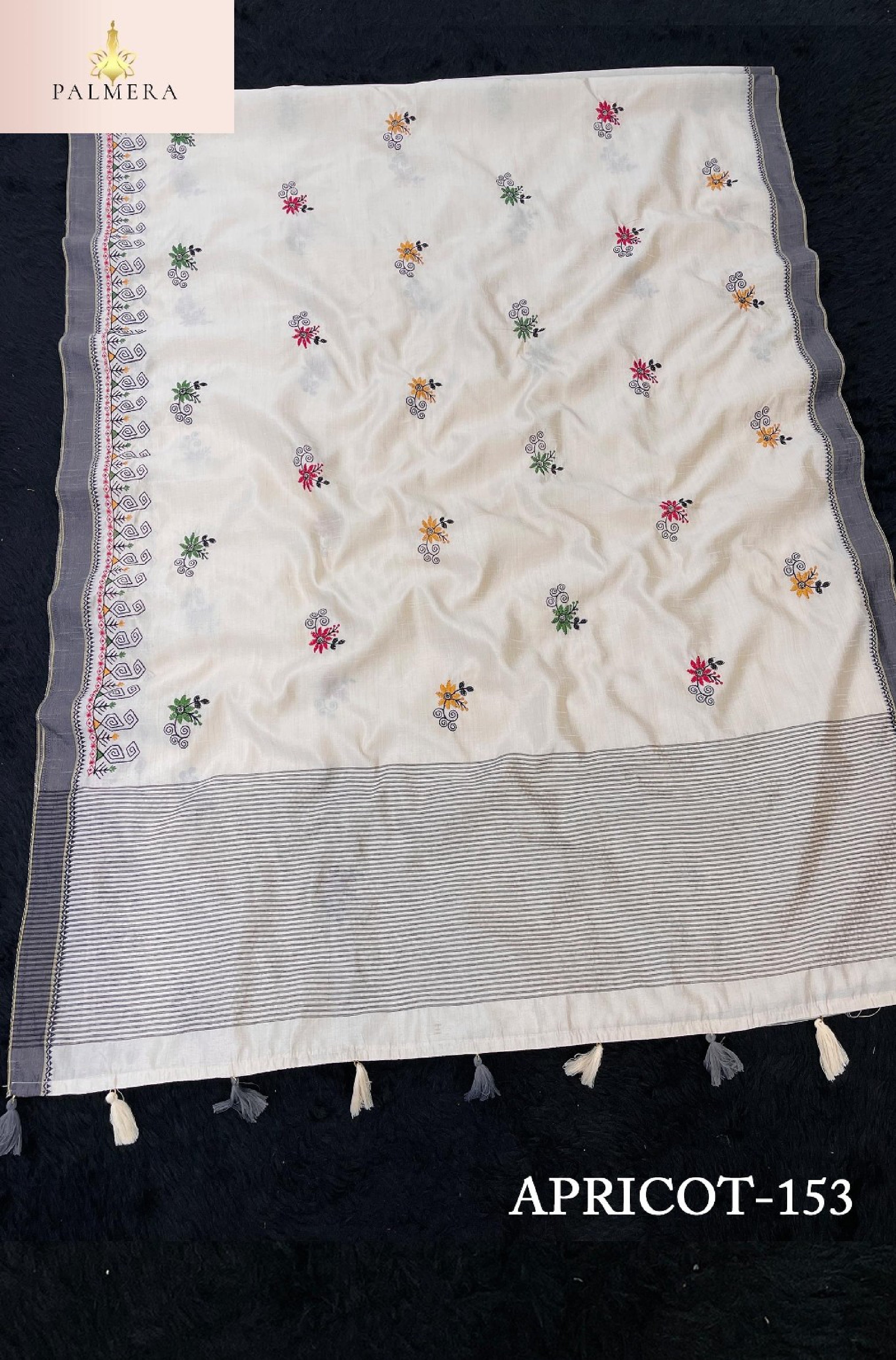 Apricot Linen Saree with Blouse for Premium Ethnic and Festive Wear | ALL-APRICOT-153