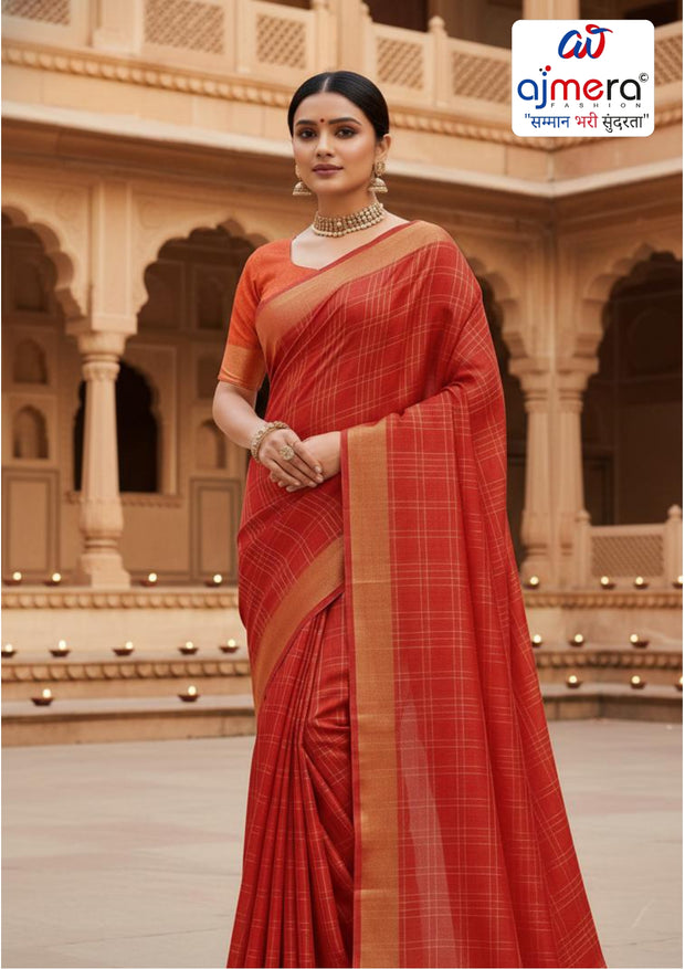 Stylish Rapier Silk Matching Saree Without Blouse | RVR-TANA-TAN