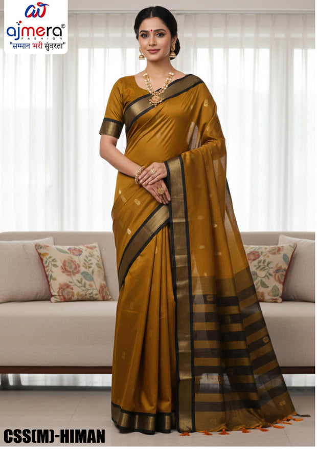 Dyed Matching Saree Bulk Supplier with Blouse Piece for Premium Ethnic and Traditional Wear | CSS(M)-HITMAN