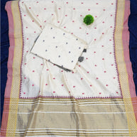 Apricot Khadi Saree with Blouse for Premium Ethnic and Designer Wear | ALL-APRICOT-45