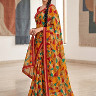 Stylish Printed Saree without Blouse for Traditional Celebrations  | CAS-KRANTI