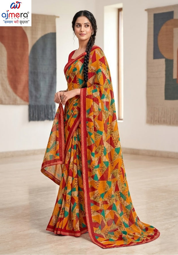 Stylish Printed Saree without Blouse for Traditional Celebrations  | CAS-KRANTI