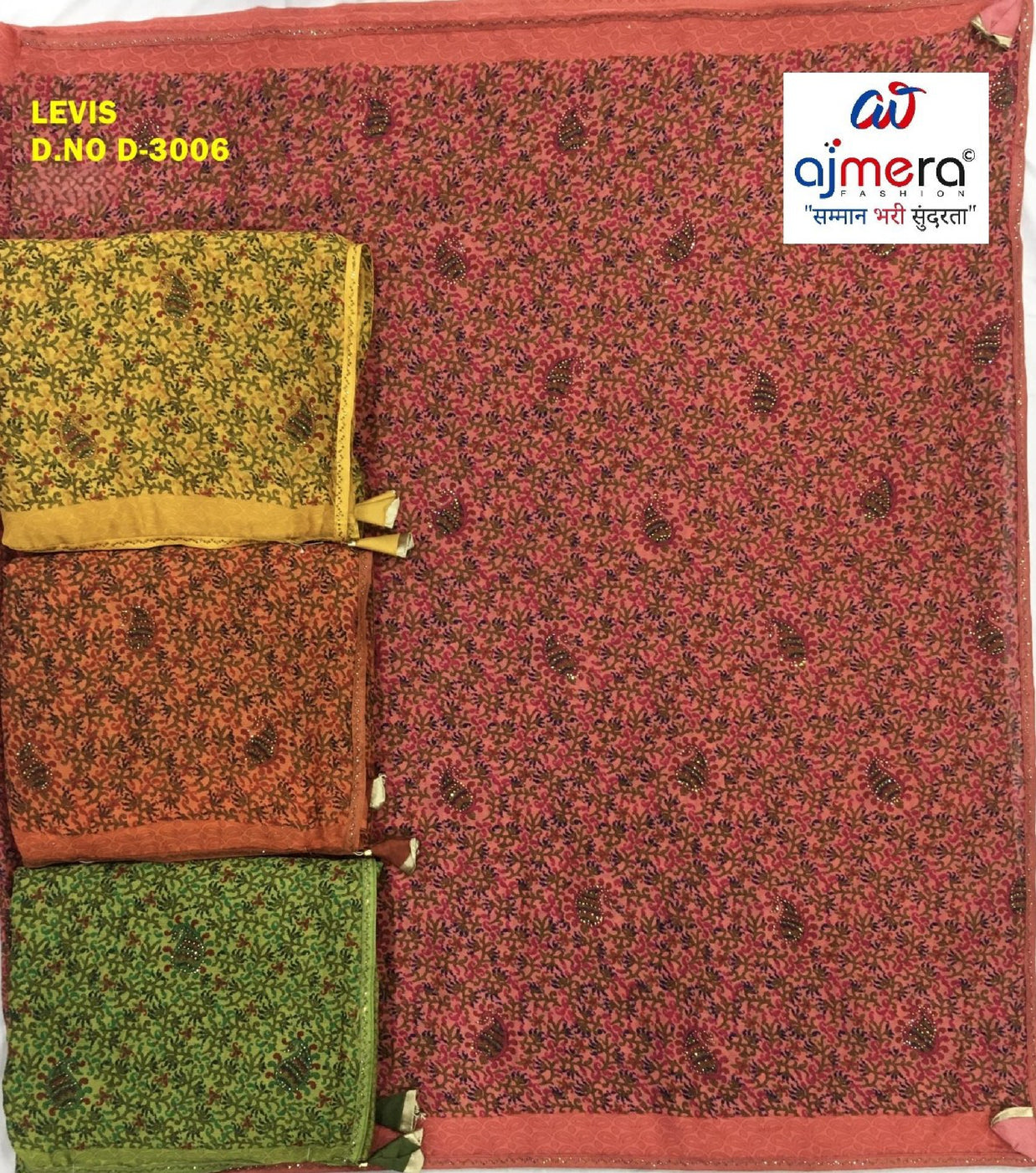 Stylish Printed Saree with Blouse Piece for Traditional Celebrations  | WLN-LEVIS-3006