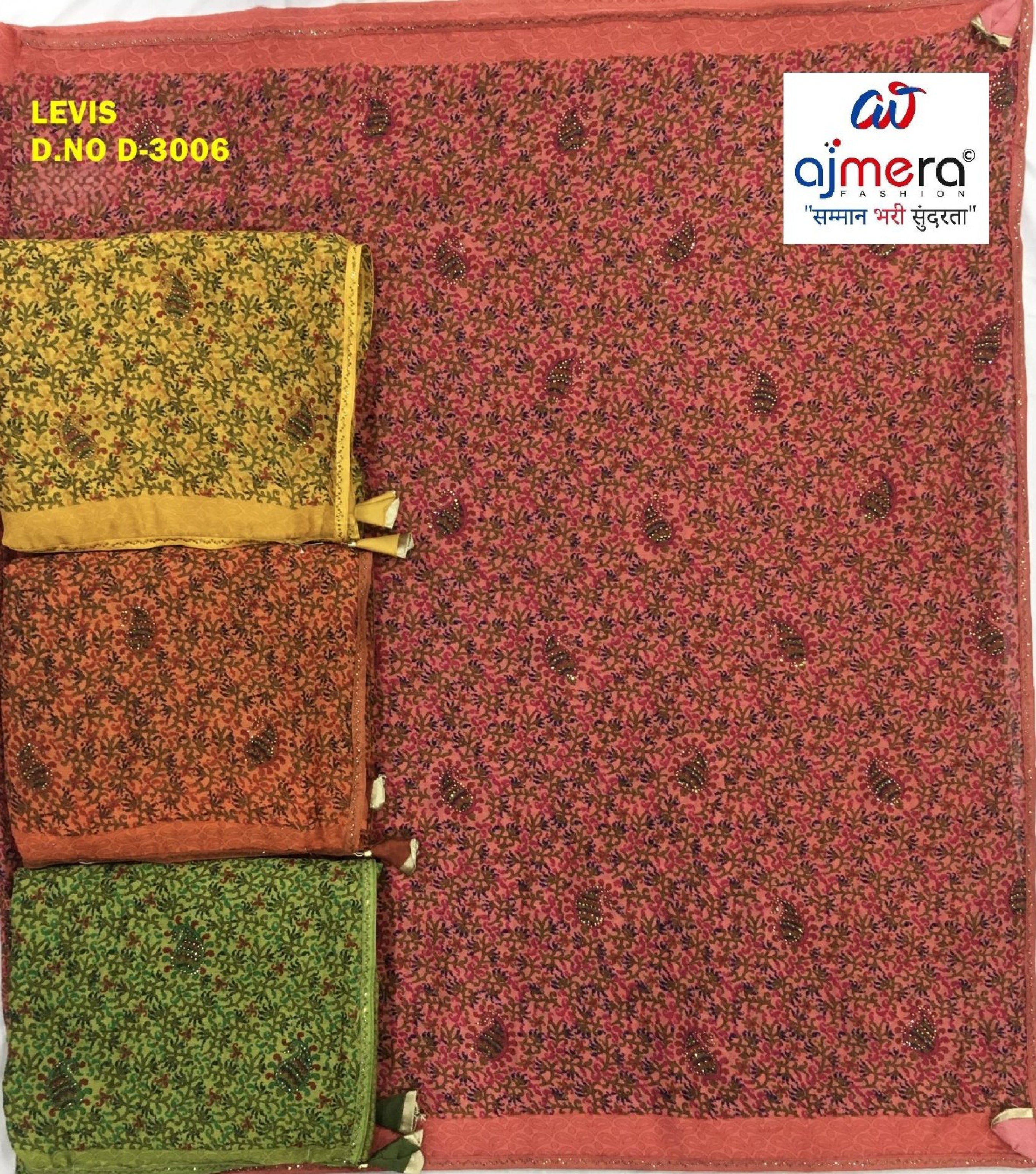 Stylish Printed Saree with Blouse Piece for Traditional Celebrations  | WLN-LEVIS-3006