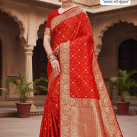 Elegant Jacquard Silk Saree with Designer Blouse Piece for Festive Elegance | MTE-25112