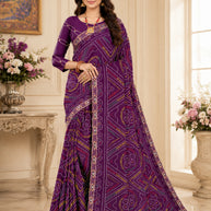 Georgette Print Loose Saree with Blouse for Premium Ethnic and Traditional Wear | TD-SUDHATI