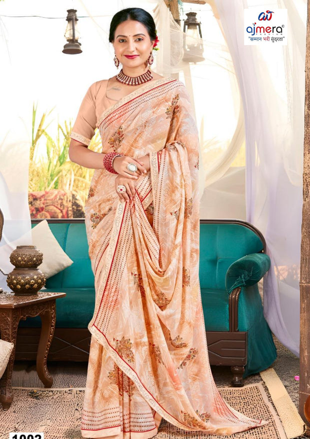 Fashionable Printed Saree with Blouse Piece for Festive Collection | PRM-AC GIRL