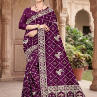 Viscose Print Loose Saree with Blouse for Premium Ethnic and Traditional Wear | PSM-ANUPAMA