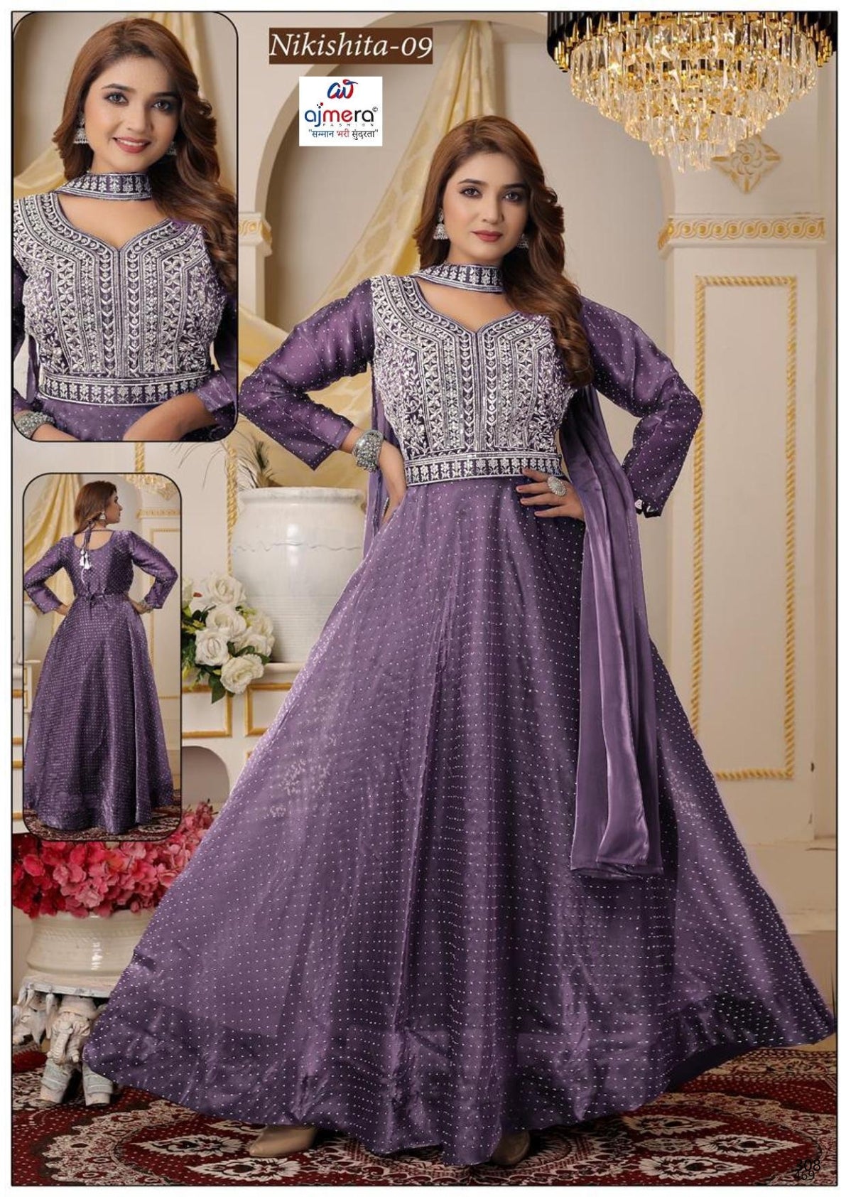 Elegant Rangoli Designer Party Wear Gown for Women | SHP-NIKISHITA-09