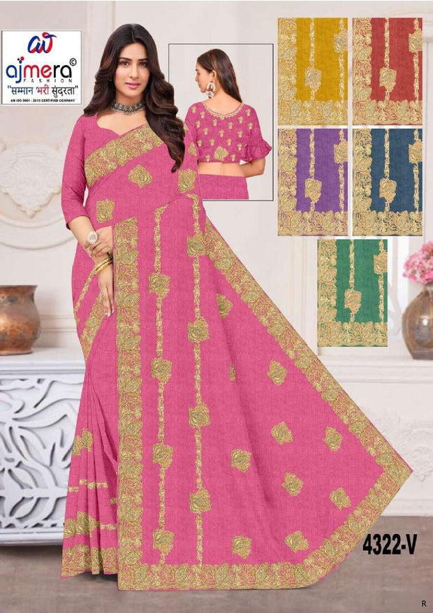 Chiffon Chinon Dyed Matching Saree with Blouse Piece for Premium Ethnic and Traditional Wear | PHL-BLUE WATER