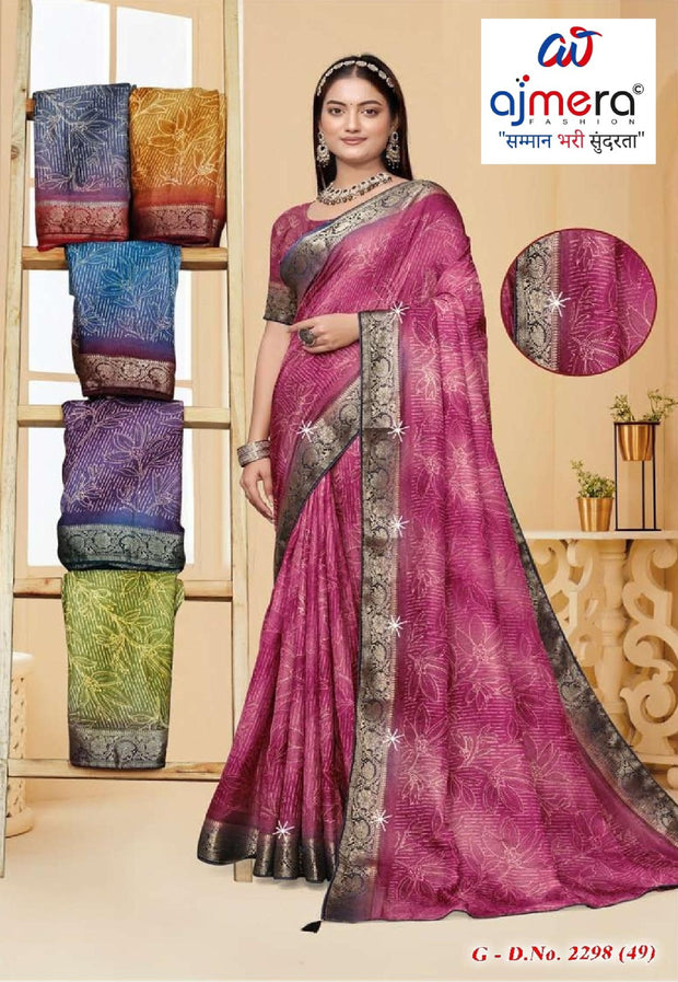 Beautiful Printed Saree with Blouse Piece for Cultural Celebrations  | SSR-YOSHITA