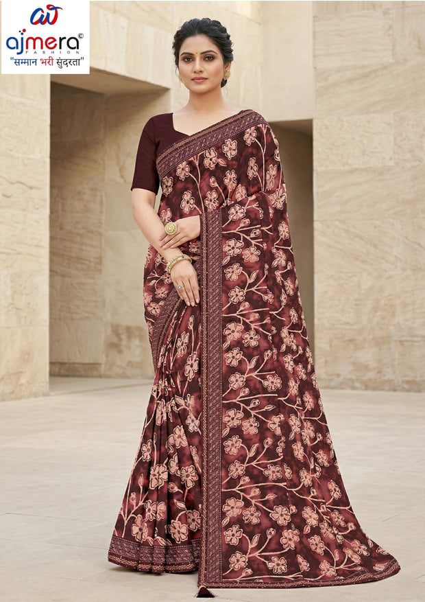 Dyed Matching Saree Exporter with Blouse Piece for Premium Ethnic and Traditional Wear | RRJ-JALPARI