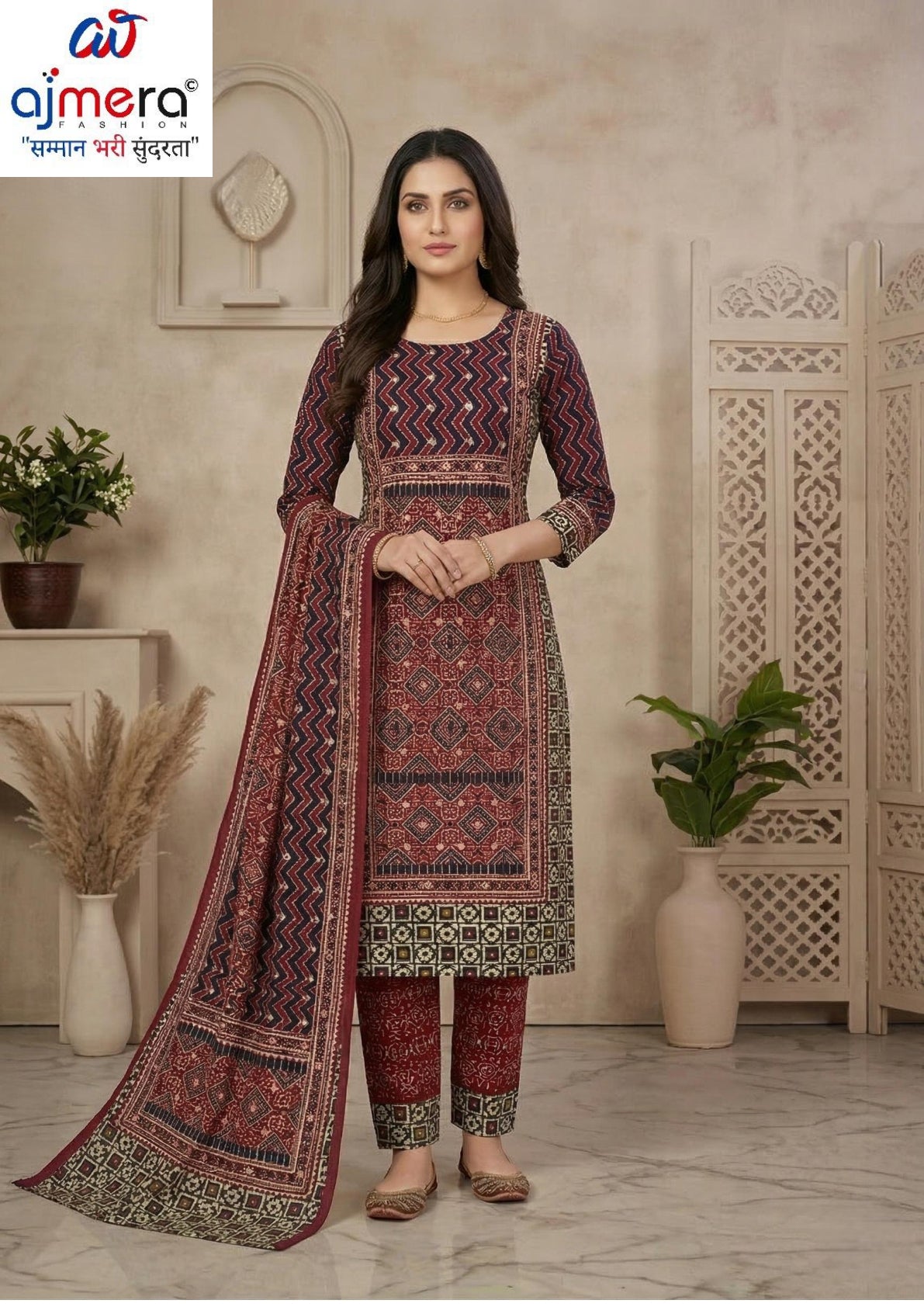 Premium Cotton Unstitched Suit Set | KRN-VASTRKALA