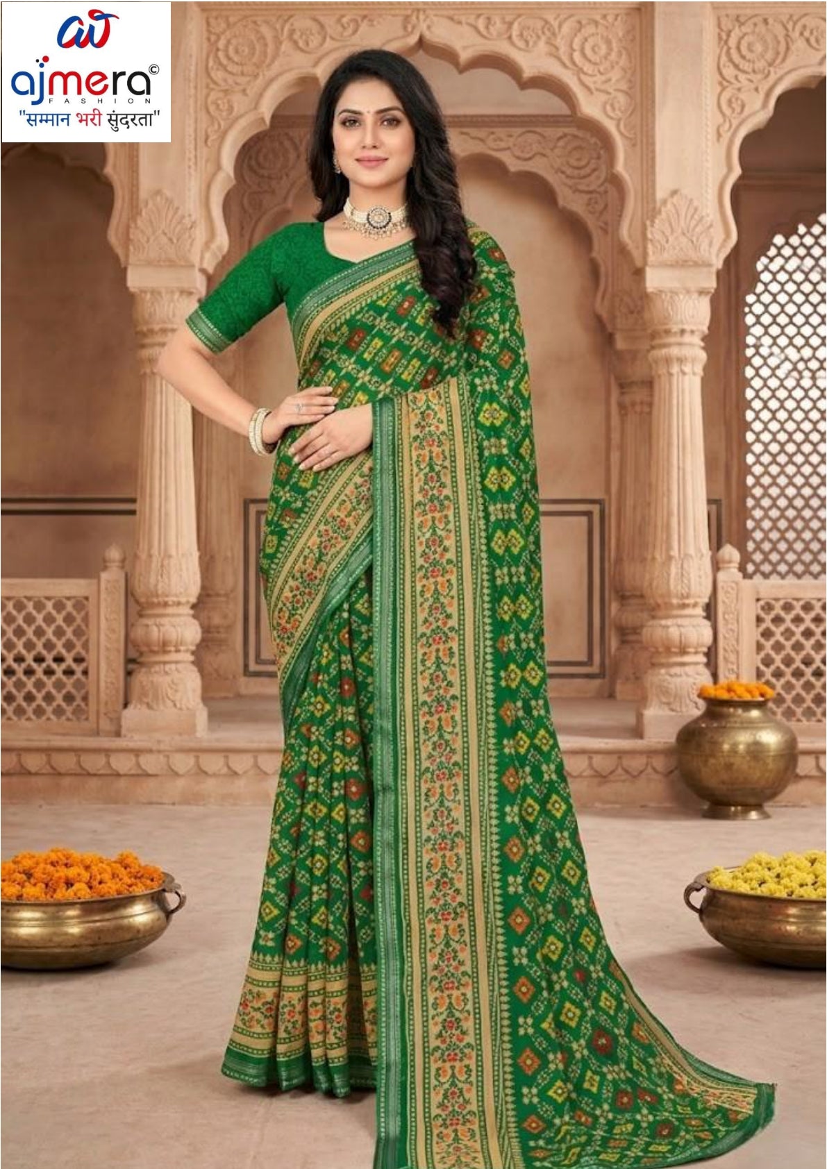 Sharmili Print Loose Saree with Blouse for Premium Ethnic and Traditional Wear | TTS-SAHELI