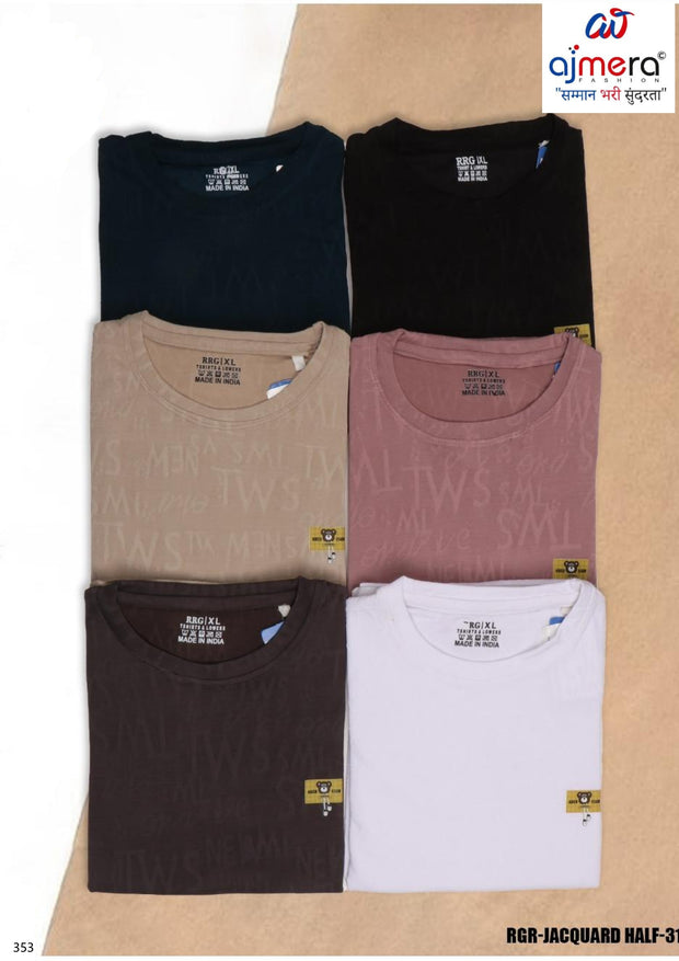 Premium Men's T-Shirt for Casual & Daily Wear | RGR-JACQUARD HALF-31
