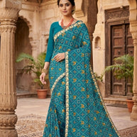 Chiffon Print Loose Saree with Blouse for Premium Ethnic and Traditional Wear | TD-SWEET LADY