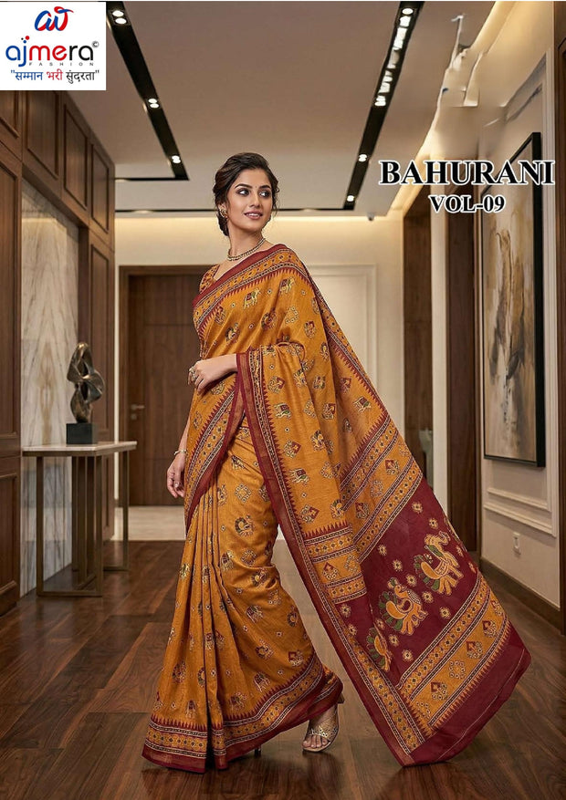Beautiful Printed Saree with Blouse Piece for Cultural Celebrations | RMF-BAHURANI VOL-9