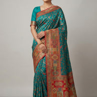Vintage Jacquard Silk Saree With Blouse Piece | STZ-HEER