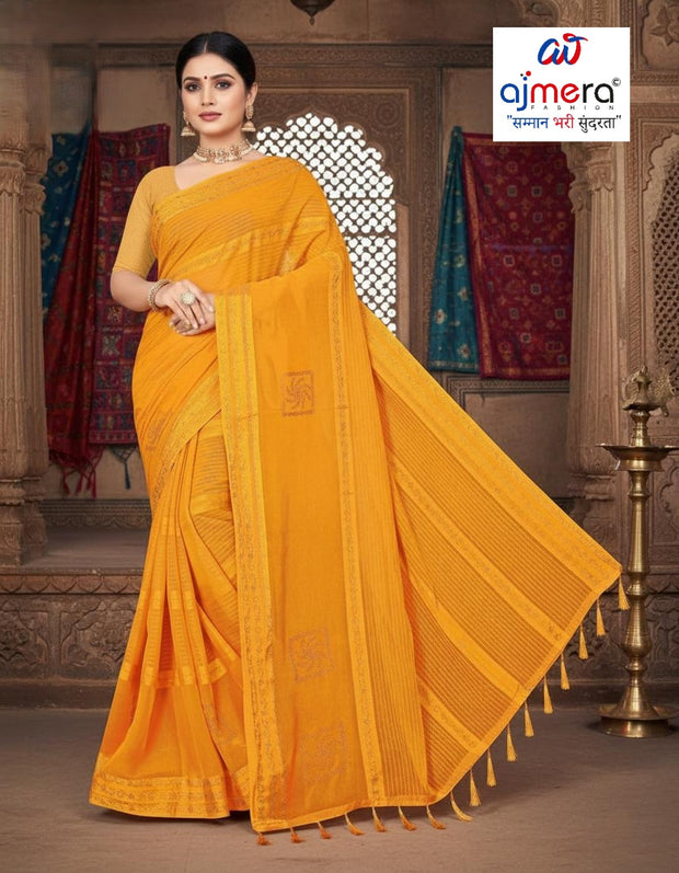 Dyed Matching Saree B2B Supplier with Blouse Piece for Premium Ethnic and Traditional Wear | RAL-CITY PALACE