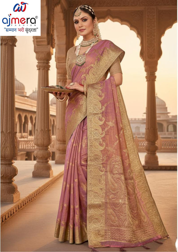 Rich Jacquard Silk Saree with Blouse Piece for Sophisticated Ethnic Style | SOJ-SANSKARI DULHAN