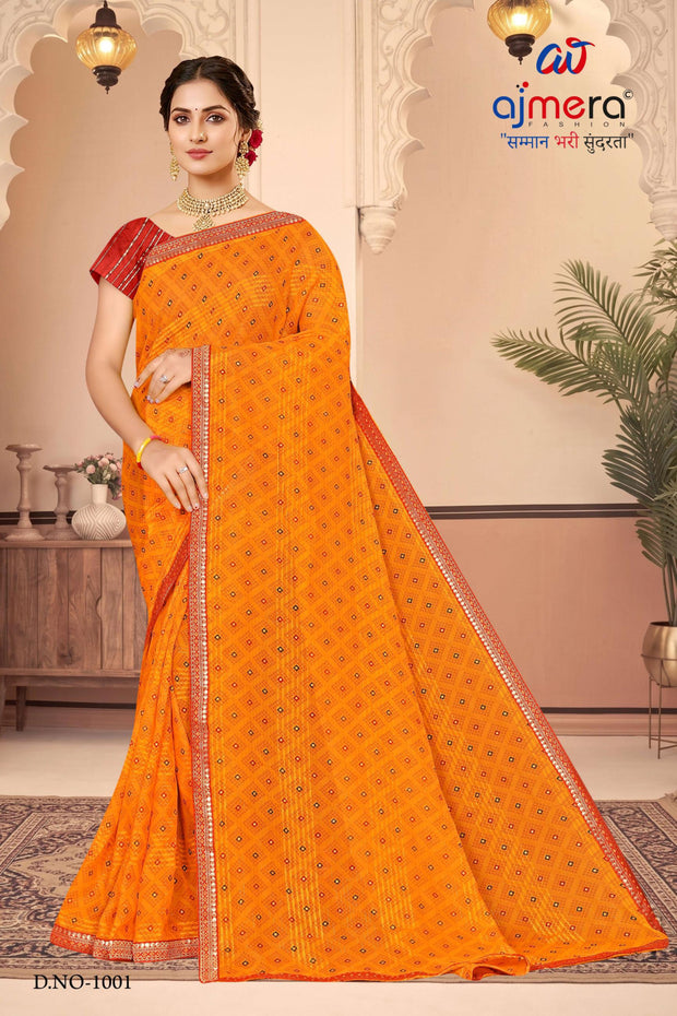 Premium Printed Saree with Matching Blouse Piece for Ethnic Elegance  | SNR-APNE