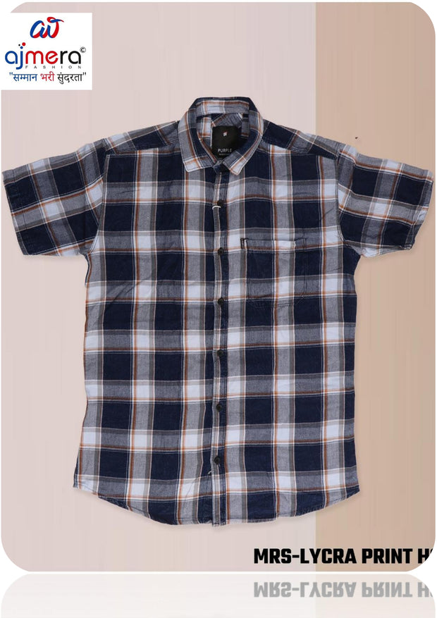 Mens Shirt Bulk Supplier India for Retailers | MRS-LYCRA PRINT HS