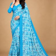 Graceful Printed Saree with Blouse Piece for Modern Ethnic Fashion  | CAS-MANGO SHAKE