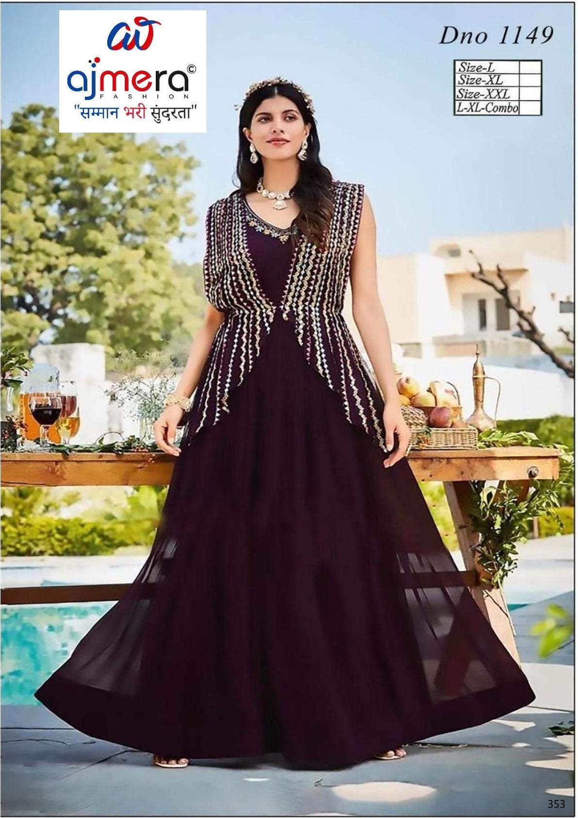 Elegant Georgette Designer Party Wear Gown for Women | SHP-1149