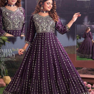 Elegant Georgette Designer Party Wear Gown for Women | KTX-4693-L