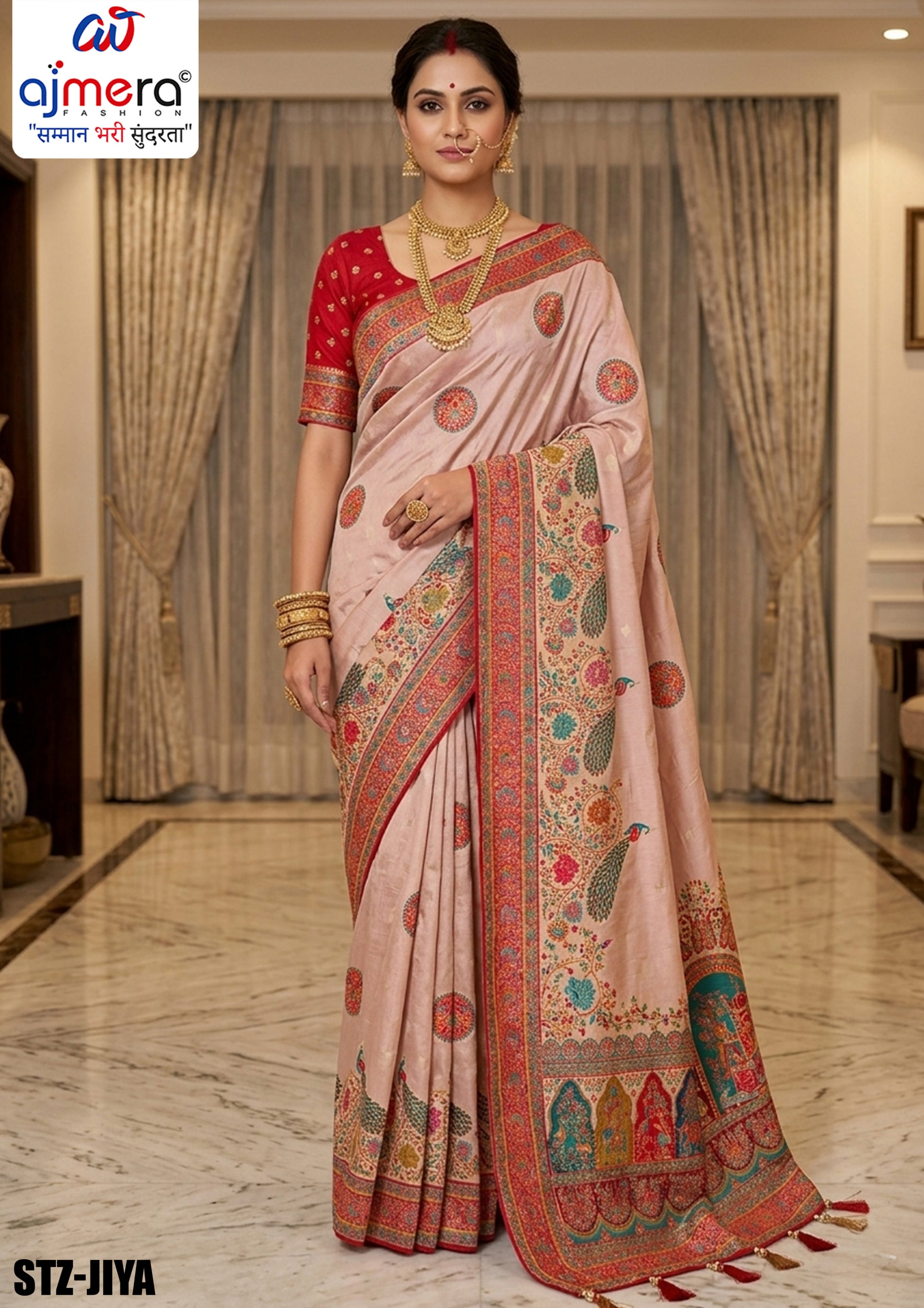 Artistic Texture Jacquard Silk Saree With Blouse Piece | STZ-JIYA