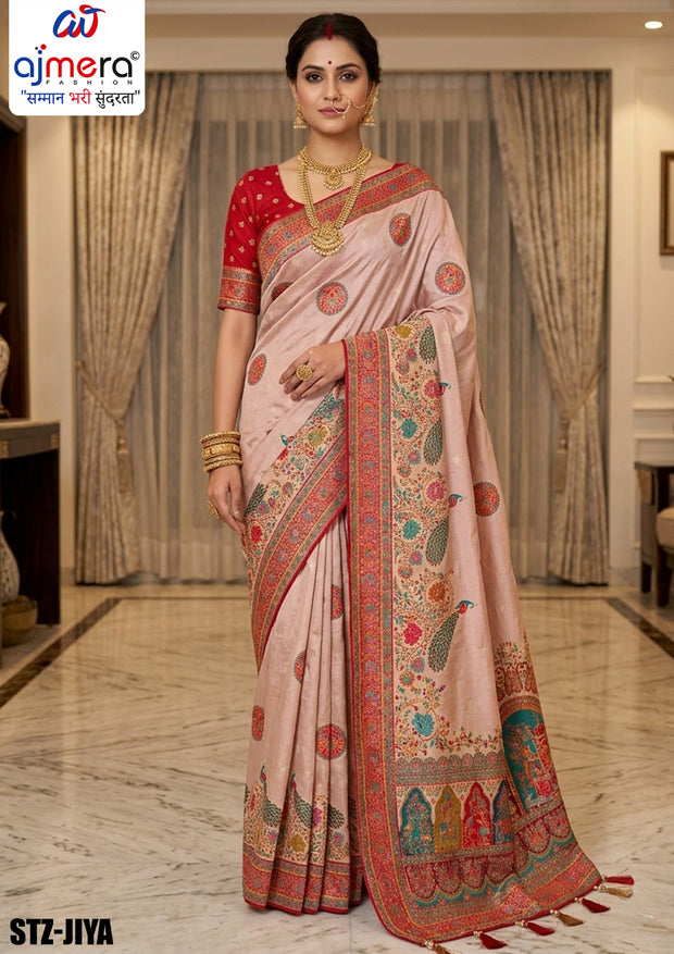 Artistic Texture Jacquard Silk Saree With Blouse Piece | STZ-JIYA