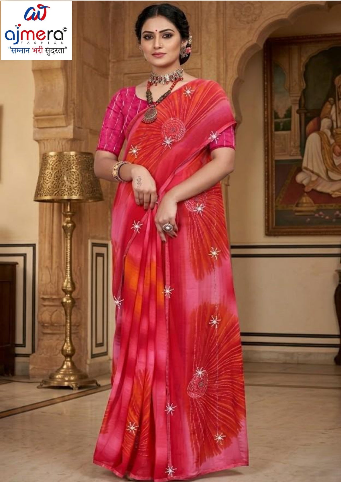 Graceful Printed Saree with Blouse Piece for Modern Ethnic Fashion  | SSR-HOSHIAR