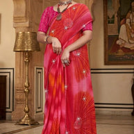 Graceful Printed Saree with Blouse Piece for Modern Ethnic Fashion  | SSR-HOSHIAR