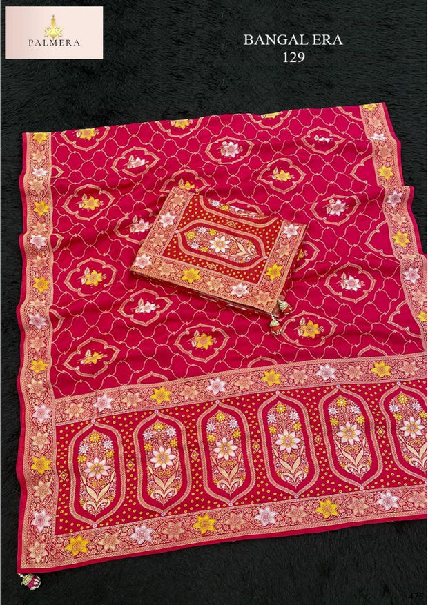 Bangal Era Viscose Saree with Blouse for Premium Ethnic and Designer Wear | ALL-BANGAL ERA-129