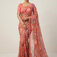 Weightless Print Loose Saree with Blouse for Premium Ethnic and Traditional Wear | BMS-MAGIC BOX