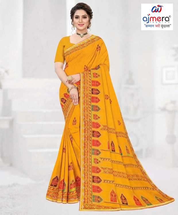 Fashionable Printed Saree with Blouse Piece for Festive Collection | GLC-LARA CHIFFION