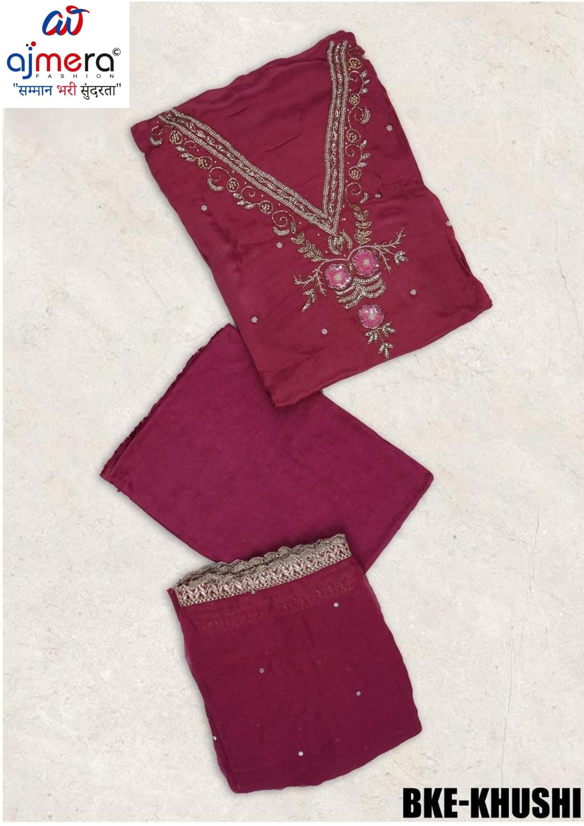 Premium Glass Organza Unstitched Suit Set | BKE-KHUSHI