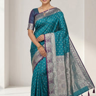 Weaving Jacquard Silk Saree With Blouse Piece | VML-NANDINI
