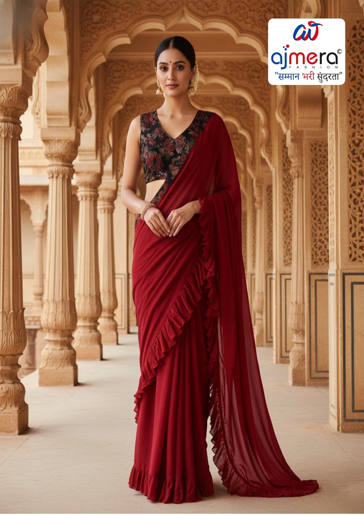 New Dyed Matching Saree Design with Blouse Piece for Premium Ethnic and Traditional Wear | TUL-BANDHAN