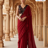 New Dyed Matching Saree Design with Blouse Piece for Premium Ethnic and Traditional Wear | TUL-BANDHAN