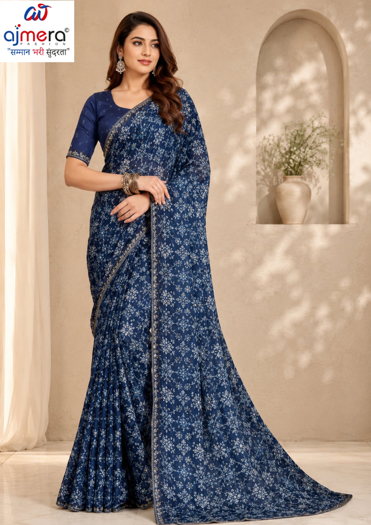 Stylish Printed Saree with Blouse Piece for Traditional Celebrations  | RDD-DISHA