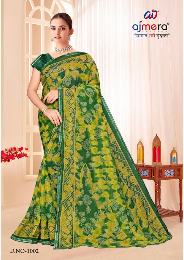 Trendy Printed Saree with Blouse Piece for Women’s Ethnic Wardrobe  | SNR-DHRUVIKA