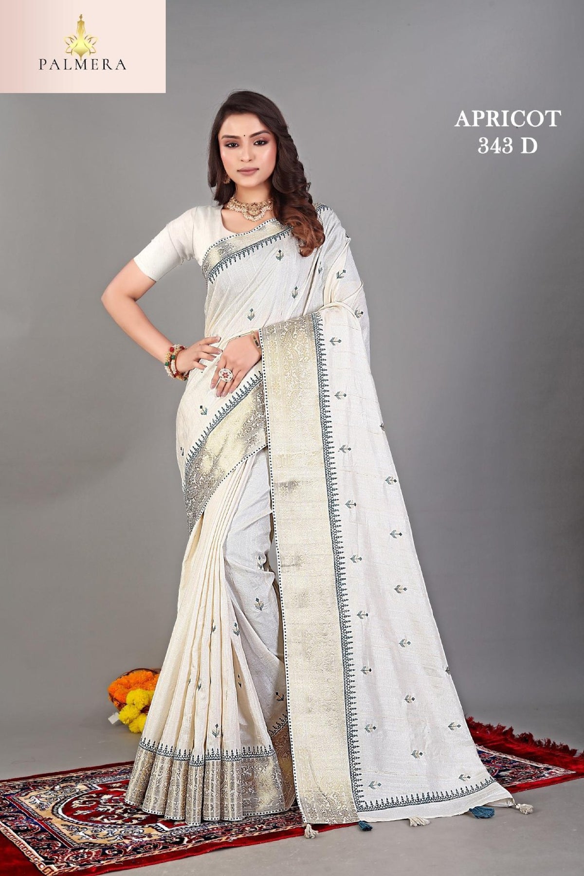Apricot Linen Saree with Blouse for Premium Ethnic and Party Wear | ALL-APRICOT-343